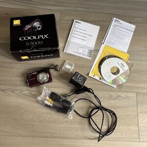 Nikon COOLPIX S3000 12.0 MP Digital Camera 4X Optical Zoom Plum Lens Error